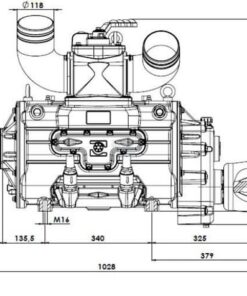Bomba depresora 540 rpm 18620 l/min, lubricación automática, con lastre, Ballast, B.P.