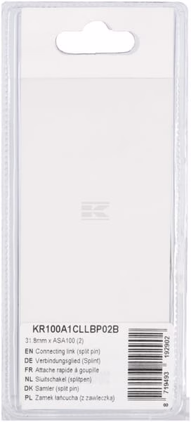 Eslabón empalme (pasador aletas uds.) 31,8 mm x ASA100 (2 uds.) 2 Eslabón empalme (pasador aletas uds.) 31,8 mm x ASA100 (2 uds.)