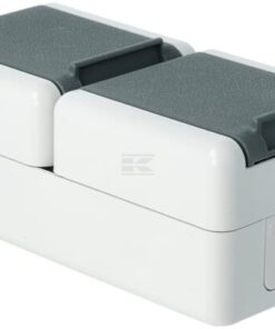 Base para enchufe uso doméstico, blanco, 230V con toma tierra 16A IP44 (1 ud.)