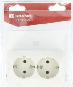 Base para enchufe uso doméstico, blanco, 230V con toma tierra 16A (1 ud.)
