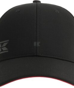 Gorra de béisbol negra con visera roja