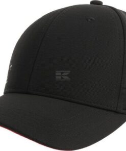 Gorra de béisbol negra con visera roja