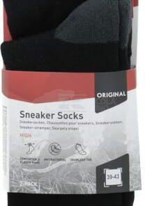 Calcetines deportivos de caña alta, talla 39-43, negro, 2 pares