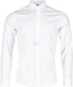 Camisa hombre entallada, blanca, L