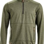 Forro polar 1/2 cremallera, color verde oliva, 5XL