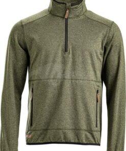 Forro polar 1/2 cremallera, color verde oliva, 3XL