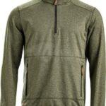 Forro polar 1/2 cremallera, color verde oliva, S