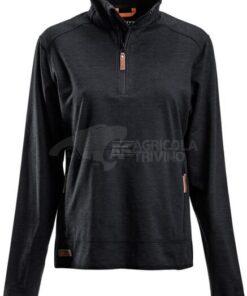 Camisa polar de mujer, 1/2 cremallera, color carbón, L 39 Camisa polar de mujer, 1/2 cremallera, color carbón, S