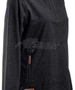 Camisa polar de mujer, 1/2 cremallera, color carbón, L 40 Camisa polar de mujer, 1/2 cremallera, color carbón, S