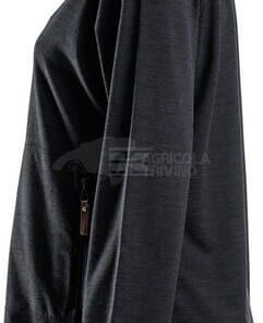 Camisa polar de mujer, 1/2 cremallera, color carbón, L 32 Camisa polar de mujer, 1/2 cremallera, color carbón, L