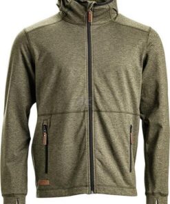 Forro polar de hombre con cremallera y capucha, color verde oliva, XL
