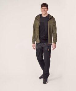 Forro polar de hombre con cremallera y capucha, color verde oliva, S