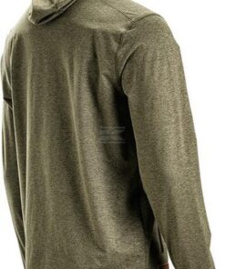 Forro polar de hombre con cremallera y capucha, color verde oliva, XL
