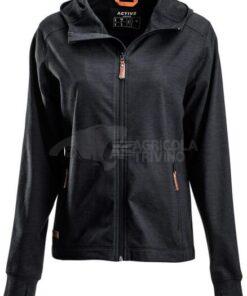Cárdigan polar con cremaller y capucha de mujer, color carbón, 2XL