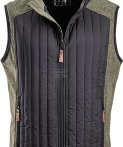 Chaleco polar / híbrido de hombre, color verde oliva, 4XL