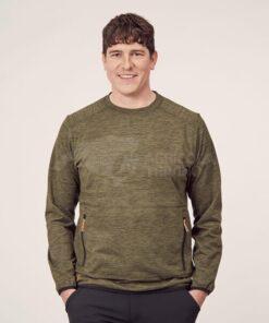 Forro polar, cuello cerrado, color verde oliva, 4XL
