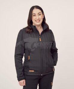 Chaqueta polar / híbrido de mujer, color carbón, L