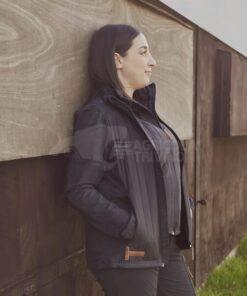 Chaqueta polar / híbrido de mujer, color carbón, M