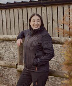 Chaqueta polar / híbrido de mujer, color carbón, 2XL
