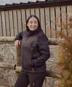 Chaqueta polar / híbrido de mujer, color carbón, M