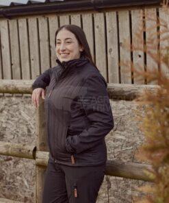 Chaqueta polar / híbrido de mujer, color carbón, M