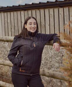 Chaqueta polar / híbrido de mujer, color carbón, 2XL