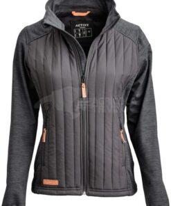 Chaqueta polar / híbrido de mujer, color carbón, L