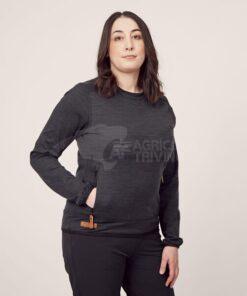 Camiseta polar de mujer, cuello cerrado, color carbón, XL