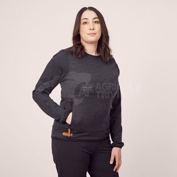 Camiseta polar de mujer, cuello cerrado, color carbón, M 2 Camiseta polar de mujer, cuello cerrado, color carbón, M
