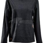 Camiseta polar de mujer, cuello cerrado, color carbón, 2XL