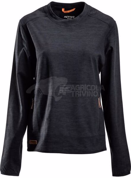 Camiseta polar de mujer, cuello cerrado, color carbón, M 1 Camiseta polar de mujer, cuello cerrado, color carbón, M