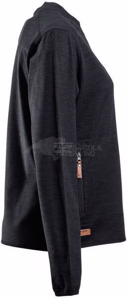 Camiseta polar de mujer, cuello cerrado, color carbón, M 8 Camiseta polar de mujer, cuello cerrado, color carbón, XS