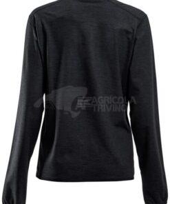 Camiseta polar de mujer, cuello cerrado, color carbón, M 17 Camiseta polar de mujer, cuello cerrado, color carbón, XS
