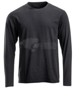 Camiseta de hombre de manga larga, color negro, L