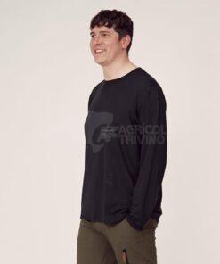 Camiseta de hombre de manga larga, color negro, 2XL 22 Camiseta de hombre de manga larga, color negro, 2XL