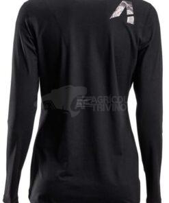 Camiseta de mujer de manga larga, color negro, L 14 Camiseta de mujer de manga larga, color negro, L