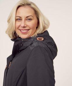 Chaqueta Shell para mujer, color carbón, XS