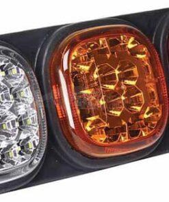 Luz trasera LED, rectangular, 12/24V, blanca/ámbar/roja, atornillable, Britax