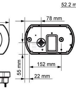 Luz trasera multifunción LED, SMART, 12 V, 236 x 140 x 24,3 mm, bayoneta de 5 polos, Kramp