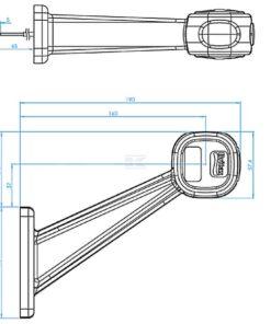 Luz lateral LED vertical 60° 6 Luz lateral LED vertical 60°