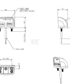 Number plate lamp 868 LED 12V, 0.3m cable