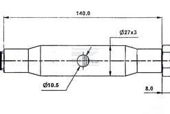 Barra de elevación ajustable Ø14  M16x2, 270-350 mm