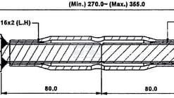 Barra de elevación ajustable Ø14  M16x2, 270-350 mm