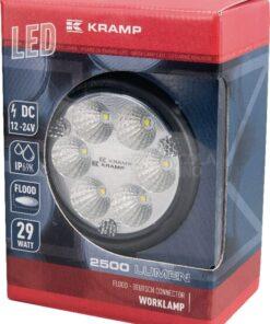 Luz de trabajo LED 29 W, 2500 lm, redonda, 10-30 V, Ø 117mm, enchufe Deutsch, proyector, 6 LED, Kramp