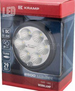 Luz de trabajo LED 29 W, 2500 lm, redonda, 10-30 V, Ø 117mm, proyector, 6 LED, Kramp 10 Luz de trabajo LED 29 W, 2500 lm, redonda, 10-30 V, Ø 117mm, proyector, 6 LED, Kramp