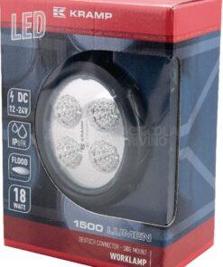 Luz de trabajo LED, 18 W, 1500 lm, redonda, 10-30 V, Ø117 mm, enchufe Deutsch, proyector 4 LED, Kramp 15 Luz de trabajo LED, 18 W, 1500 lm, redonda, 10-30 V, Ø117 mm, enchufe Deutsch, proyector 4 LED, Kramp