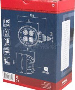 Luz de trabajo LED, 18 W, 1500 lm, redonda, 10-30 V, Ø117 mm, enchufe Deutsch, proyector 4 LED, Kramp 17 Luz de trabajo LED, 18 W, 1500 lm, redonda, 10-30 V, Ø117 mm, enchufe Deutsch, proyector 4 LED, Kramp