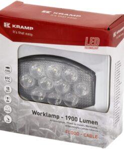 Luz de trabajo LED, 15 W, 1900 lm, oval, 10-30 V, 120 x 38 x 80 mm, proyector, 10 LED, Kramp