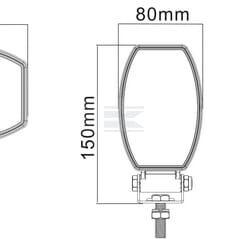 Luz de trabajo LED, 15 W, 1900 lm, oval, 10-30 V, 120 x 38 x 80 mm, proyector, 10 LED, Kramp