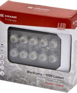 Luz de trabajo LED, 15W, 1900 lm, rectangular, 10-30 V, 150 x 37 x 100 mm, proyector, 10 LED, Kramp